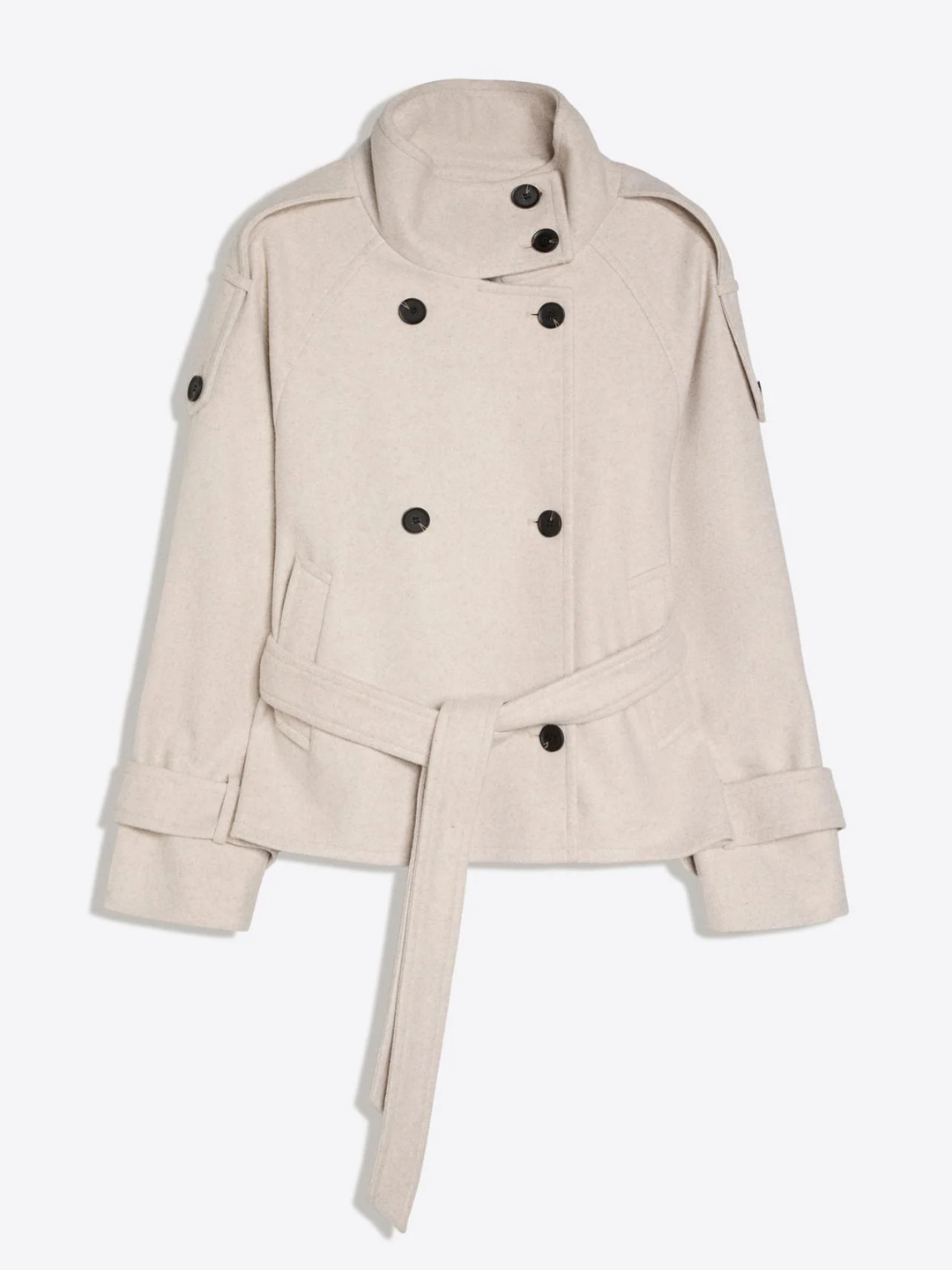 Funnel Neck Trench Jacke Creamy