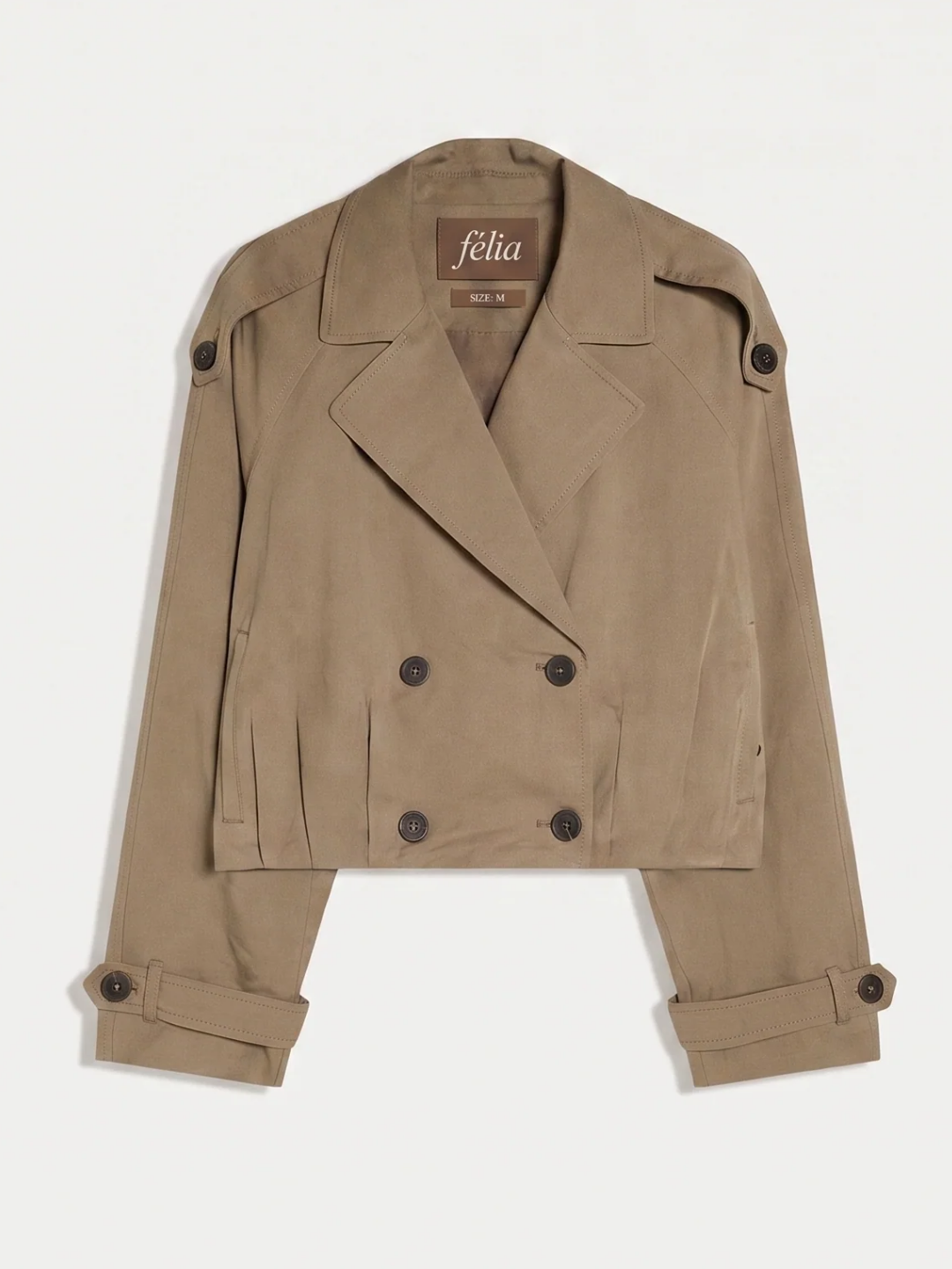 Pleated Cropped Trench Coat