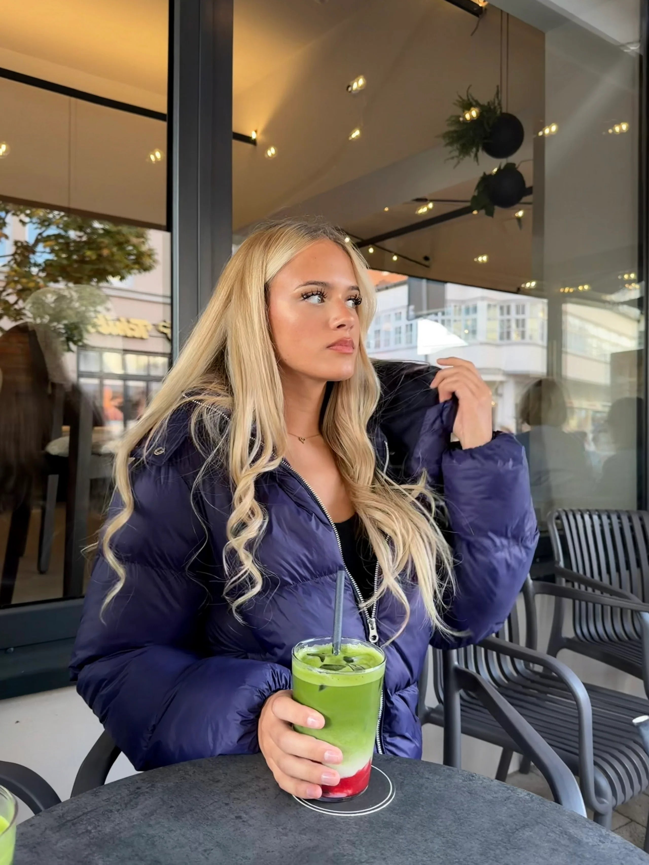 Premium Pufferjacke - Navyblau
